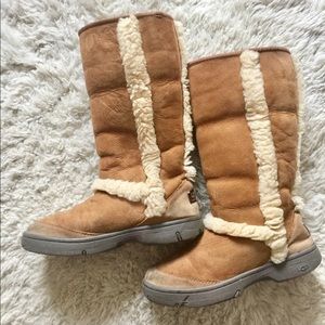 Hard rubber sole Uggs, tall